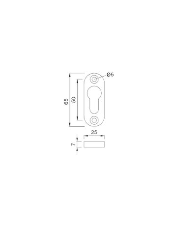 Bild Schlüsselrosette 3451 innen,oval,PZ,7mm,F2 eloxiert - KWS-1