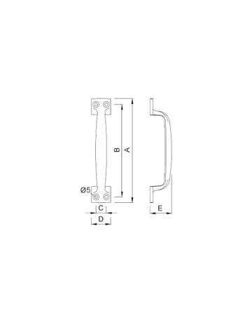 Bild OT-Schiebetürgriff, 5303, rund, L 140mm, B 25mm, schwarz, einbrennlackiert - KWS-1