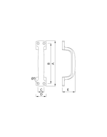 Bild OT-Schiebetürgriff, 5310, rund, L 200mm, B 44mm, silberfarbig, einbrennlackiert - KWS-1