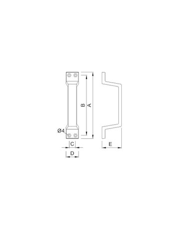 Bild OT-Schiebetürgriff, 5312, eckig, L 140mm, B 30mm, silberfarbig, eloxiert - KWS-1