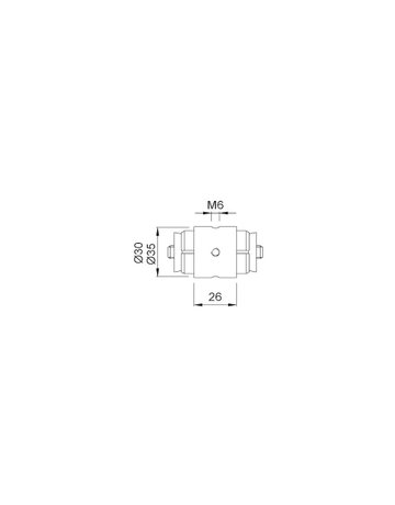 Bild Garder.syst.-Verbindungsmuffe, mit drei Bohrungen, 30x1,5mm, 7531, ER matt geb. - KWS-1