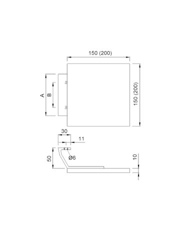 Bild HT-Griffplatte, 8203, Quadrat, BA50, Ø 10, Aluminium messingfarbig - KWS-1