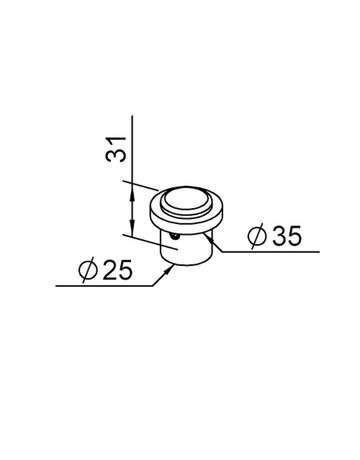 Bild Stopper unten,Ø35mm,H31mm verdeckt verschraubt ,Edelst.,edelstahl rostfrei - HELM-1