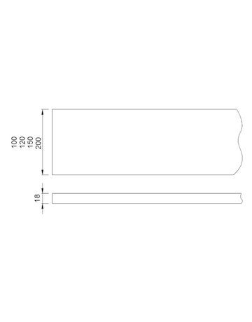 Bild HT-Hohlkammer-Griffstange, 8857, Griffleiste 5000mm, 150x18mm, Aluminium, hell unbehandelt - KWS-1