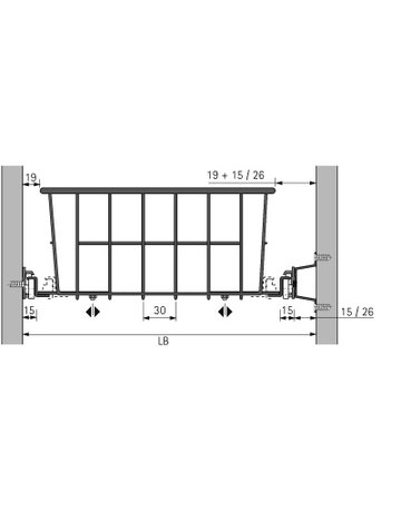 Bild Innenauszug- Distanzhalter, hinter Drehtüren, 73536, Breite 15mm, Stahl weiß - Hettich-1
