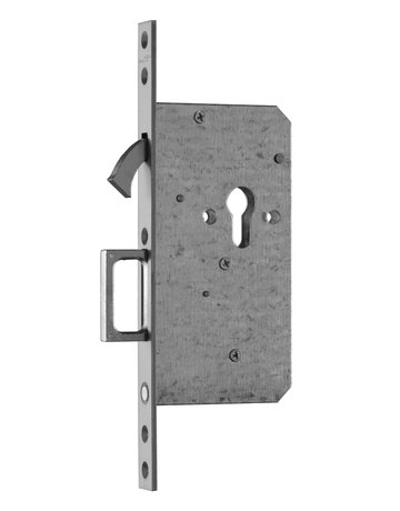 Bild Schiebetürschloss 162-PZ/55 Zirkelriegel, Springgriff 20K silber - BMH-0