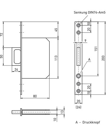 Bild Schiebetür-Springgriff 164 20K silber - BMH-1