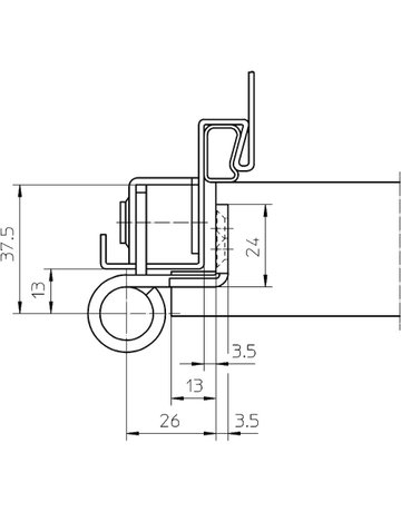 Bild Objektband VARIANT VX 8939/160 Ø22,5/100kg,DL,edelstahl matt - SIMONSWERK-3