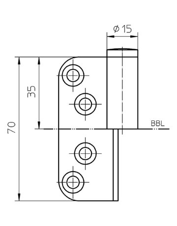 Bild Flügelteil VARIANT V 0081 2-tlg.Band,DR, vernickelt - SIMONSWERK-2