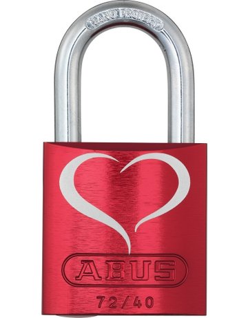 Bild AV - Vorhangschloss, LoveLock 2 72/40, Aluminium rot - ABUS-0