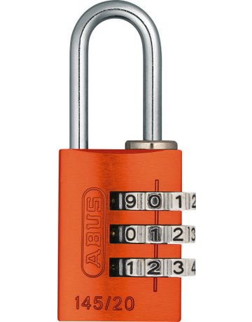 Bild Zyl. Vorhangschloss Nr. 145 /20 orange mit selbsteinstellb. Code - ABUS-0