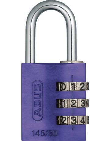 Bild AV - Zahlen-Vorhangschloss-Set 145/30 B/DFNLI, Aluminium massiv, blau, lila - ABUS-5
