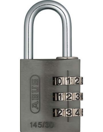 Bild AV - Zahlen-Vorhangschloss-Set 145/30 B/DFNLI, Aluminium massiv, schwarz, silber - ABUS-1