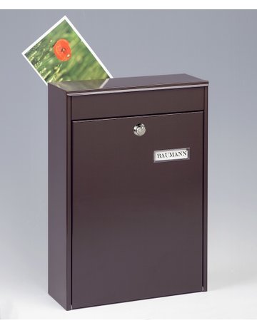 Bild Zaun-Briefkasten Leipzig 778 BR,Stahl braun verzinkt - BURG WÄCHTER-1