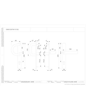 Bild HOPPE Wechselgarnitur Liverpool 538G/3357N/1313G, Langschild, oval, Profilzylinder gelocht, Entfernung 92mm, Vierkant 8mm, Türstärke 67 - 72mm, Befestigungstechnik mit Stütznocken, silber, naturfarben, eloxiert-1