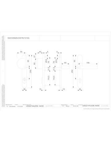 Bild HOPPE Sicherheits-Wechselgarnitur Liverpool 554/3359ZA/3357N/1313G, Langschild oval, 15mm, ES 1, mit Zylinderabdeckung, Profilzylinder gelocht, Entfernung 92mm, Vierkant 8mm, Türstärke 67-72mm, naturfarben eloxiert-1