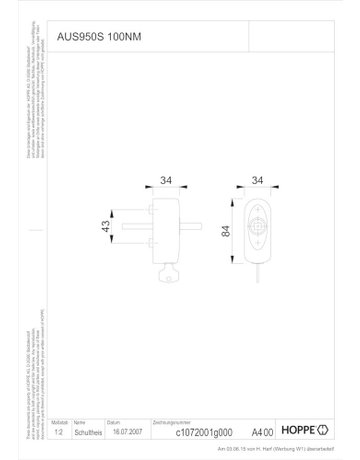 Bild Fenstergriffrosette AUS950S abschliessbar, oval,7/24,F9714M - HOPPE-1