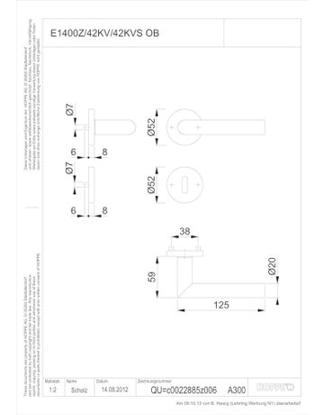 Bild DRG Amsterdam E1400Z/42KV/42KVS Rosette rund ,BB,8,F9714M,TS37-42 - HOPPE-1