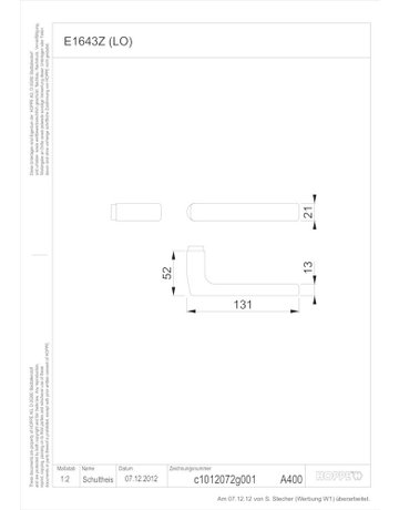 Bild Drückerlochteil Dallas E1643Z 8mm,F69 - HOPPE-1