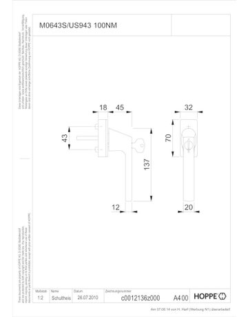 Bild Drehkipp-Fenstergriff, abschließbar, Dallas M0643S/US943 100NM, DIN Links-Rechts, 7/32-42mm, satiniert verchromt-Resista - HOPPE-1