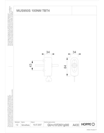 Bild Fenstergriffrosette MUS950S 100NM TBT4 abschliessbar, oval,7/37,F77-R - HOPPE-1