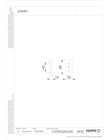 Bild Fenster- Verdeckrosette, eckig, RH 12, U34SV, schiebbare Abdeckung, stahlfarbig eloxiert - HOPPE-1
