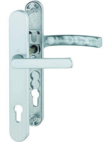 Bild HOPPE Drückergarnitur Liège 099KH/3357N/1540, Langschild, oval, Profilzylinder gelocht, Entfernung 92mm, Vierkant 8mm, Türstärke 67 - 72mm, Befestigungstechnik mit Stütznocken, silber, naturfarben, eloxiert-0