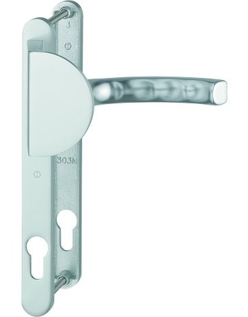 Bild HOPPE Wechselgarnitur Liège 554/303N/1540, Langschild, oval, Profilzylinder gelocht, Entfernung 92mm, Vierkant 8mm, DIN Rechts, Türstärke 67 - 72mm, Befestigungstechnik mit Stütznocken, silber, naturfarben, eloxiert-0