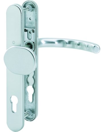 Bild HOPPE Wechselgarnitur Luxembourg 86G/3357N/1500, Langschild, oval, Profilzylinder gelocht, Entfernung 92mm, Vierkant 8mm, Türstärke 67 - 72mm, Befestigungstechnik mit Stütznocken, silber, naturfarben, eloxiert-0
