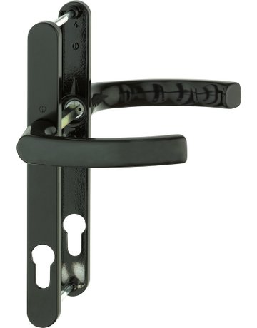 Bild HOPPE Drückergarnitur Liège 1540/303N, Langschild, oval, Profilzylinder gelocht, Entfernung 92mm, Vierkant 8mm, Türstärke 67 - 72mm, Befestigungstechnik mit Stütznocken, braun, dunkelbraun seidenglänzend beschichtet-0
