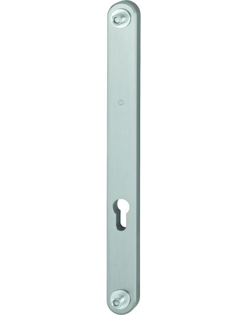 Bild HOPPE Langschild 3247N, außen, mit Stütznocken, Profilzylinder gelocht, Entfernung 92mm, Türstärke min. 57mm, Türstärke maximal 62mm, grau, edelstahloptik matt-0