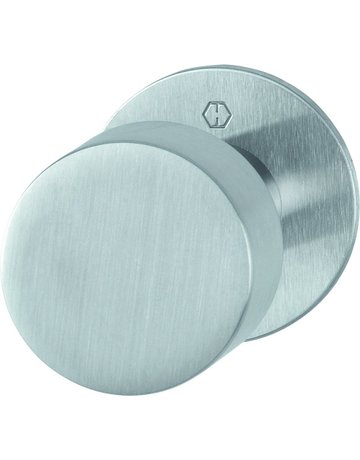 Bild HOPPE Halbgarnitur E58/849N, ohne Schlüsselrosette, Vierkant 8mm, DIN Links-Rechts, TS 35 - 45mm, Befestigungstechnik mit Stütznocken, grau, edelstahl matt-0