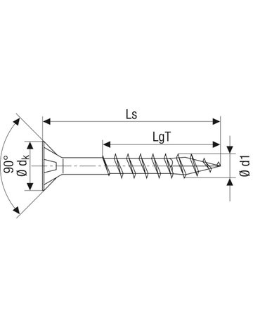 Bild Universalschraube Senkkopf 4,5x30mm,Teilgw,Innensechsrund T20,WIROX - SPAX-1