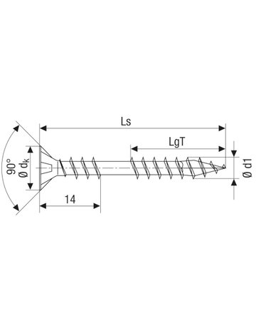Bild Verlegeschraube Senkkopf 4,5x50mm,Fixgw,Innensechsrund T20,WIROX - SPAX-1