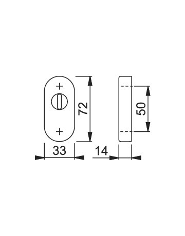 Bild HOPPE Schutzrosette E55S-SR-ZA, oval, 14mm, mit Zylinderabdeckung/Profilzylinder gelocht, messingfarben poliert-Resista®, ohne Stütznocken-1