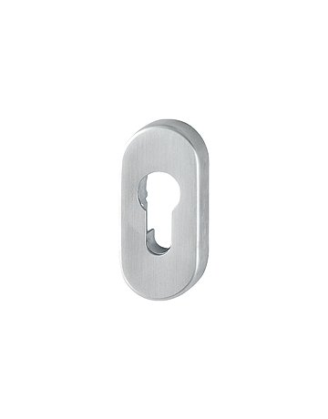 Bild HOPPE Schlüsselrosette FS-E55S, außen/innen, oval, mit Stütznocken, Profilzylinder gelocht, 8mm, edelstahl matt-SecuSan-0