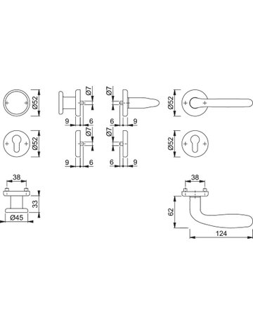 Bild Wechselgarnitur RosetteE48/17KV/17KVS/1850Z F69 8 PZ - HOPPE-1