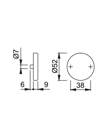 Bild HOPPE Schlüsselrosettenpaar M42KVS, außen/innen, rund, mit Stütznocken, ohne Lochung, 9mm, Türstärke min. 37mm, Türstärke maximal 42mm, messing poliert-1