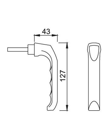 Bild Fenster- Steckgriff, London SG013, mit Vierkantstift, Vierkant 7, Aluminium, verkehrsweiß beschichtet - HOPPE-1