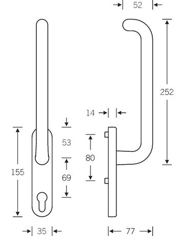 Bild Handhebel 34 1016 Stand.,auß.,ov.,10,ER - FSB-1