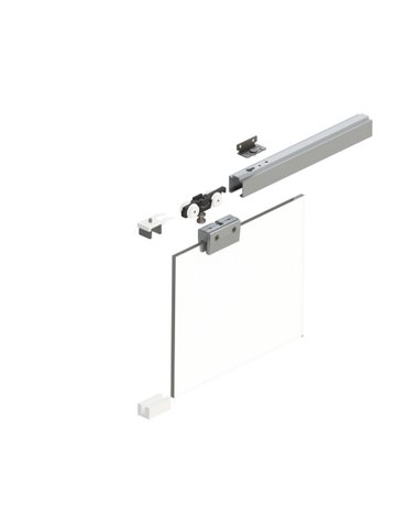 Bild Schiebetürbeschlag 53, 2 Flügel für 8mm ESG,b.50 kg - HELM-0