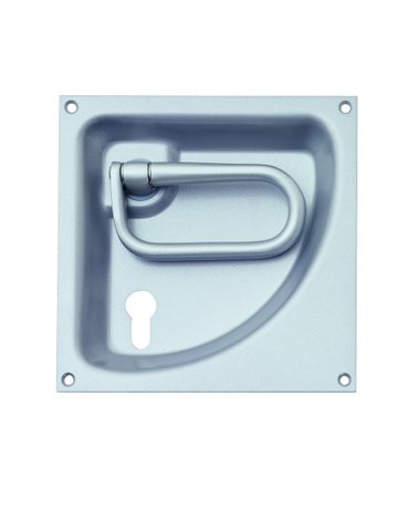 Bild Turnhallenbeschlag 5059 eckig,170x170,Stiftteil,UG,9mm,sw lackiert - KWS-0