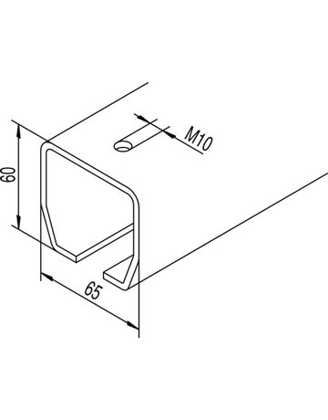 Bild Schiebetor-Laufschiene,4500mm 500,Stahl,weiß verzinkt - HELM-1