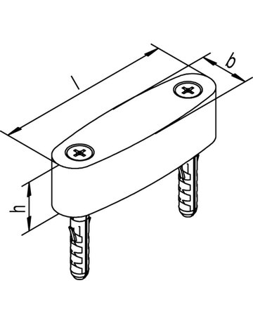 Bild OT-Führ.gleit.,B19,5mm,H19,5mm,T19,5mm 316,Kunststoff unbehandelt - HELM-1