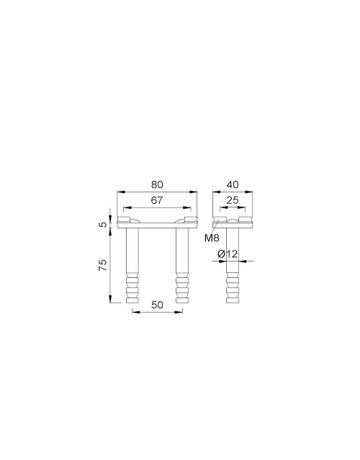 Bild Steindolle, 1508, Stahl, Ø12mm, L80mm, Schr.ØM8, Plattenst.5mm - KWS-1