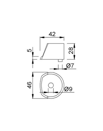 Bild Pufferkappe, 2517, für Türpuffer, Ø 40mm, H 28mm, neusilber eloxiert - KWS-1