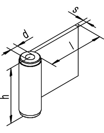 Bild Tor-Anschweißband,420 BL,L80xH90xS6mm Stahl blank - HELM-1