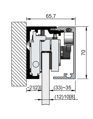 Bild OT-Schiebetürbeschlag,m.Laufsch.,ed.opt. GT-S 150,L2000,ESG/VSG - HELM-1