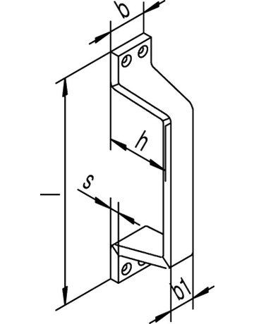Bild OT-Schiebetürgriff,256,Aluminium DL-R,L 180xB 30mm,silberfarbig,eloxiert - HELM-1
