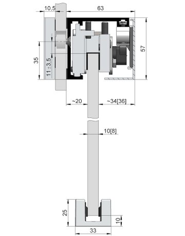 Bild OT-Zubehörset,für Schiebetür GT-L,Aluminium - HELM-1